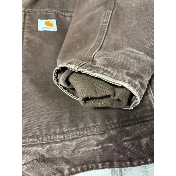 Carhartt Women's Sherpa Lined Canvas Work Jacket Brown Regular Large WCI081 - Picture 8 of 16